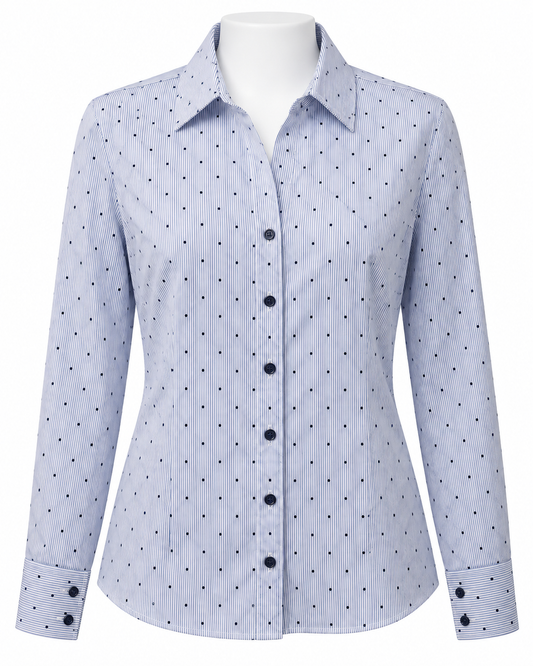 Blouse rayée a petits pois