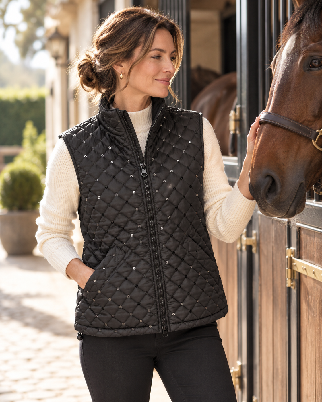 Veste matelassée à détails scintillants
