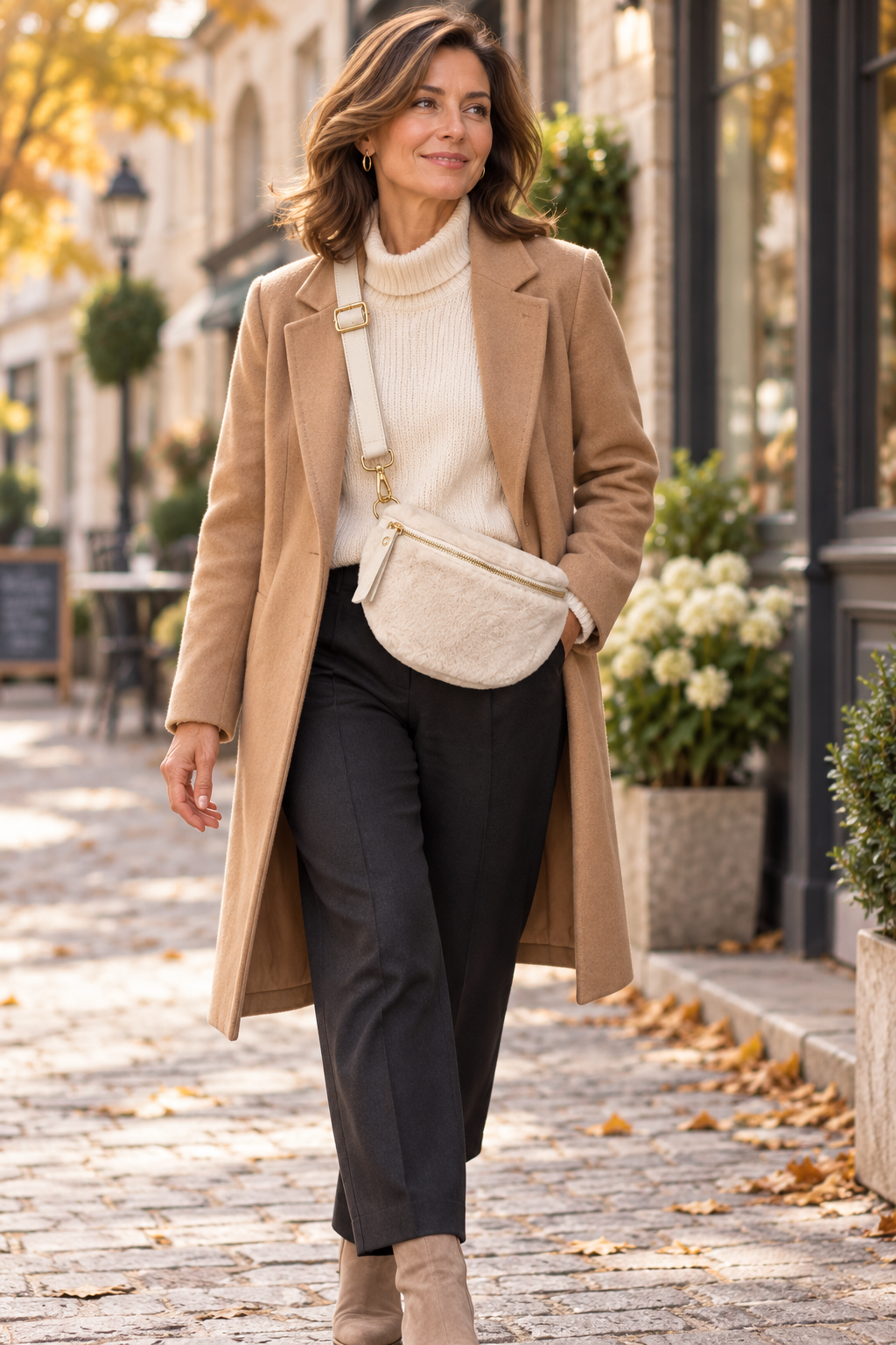 Sac banane en fausse fourrure